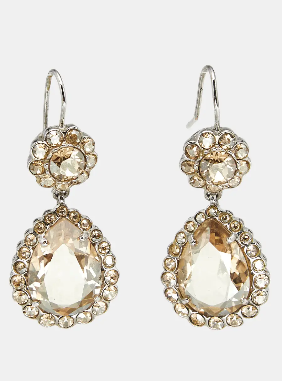 Miu Miu  Crystals SIlver Tone Earrings