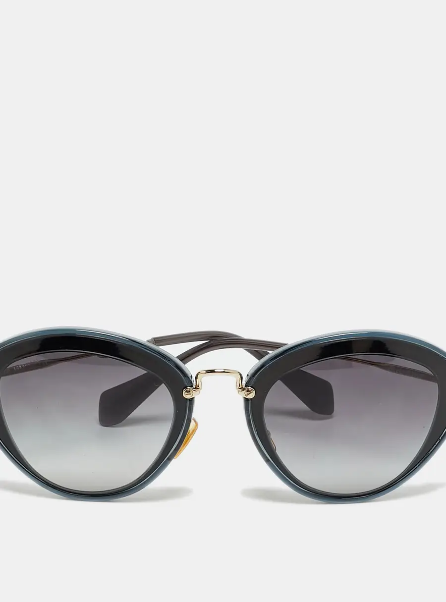 Miu Miu Grey/Gold Tone Gradient SMU51R Frame Cat Eye Sunglasses