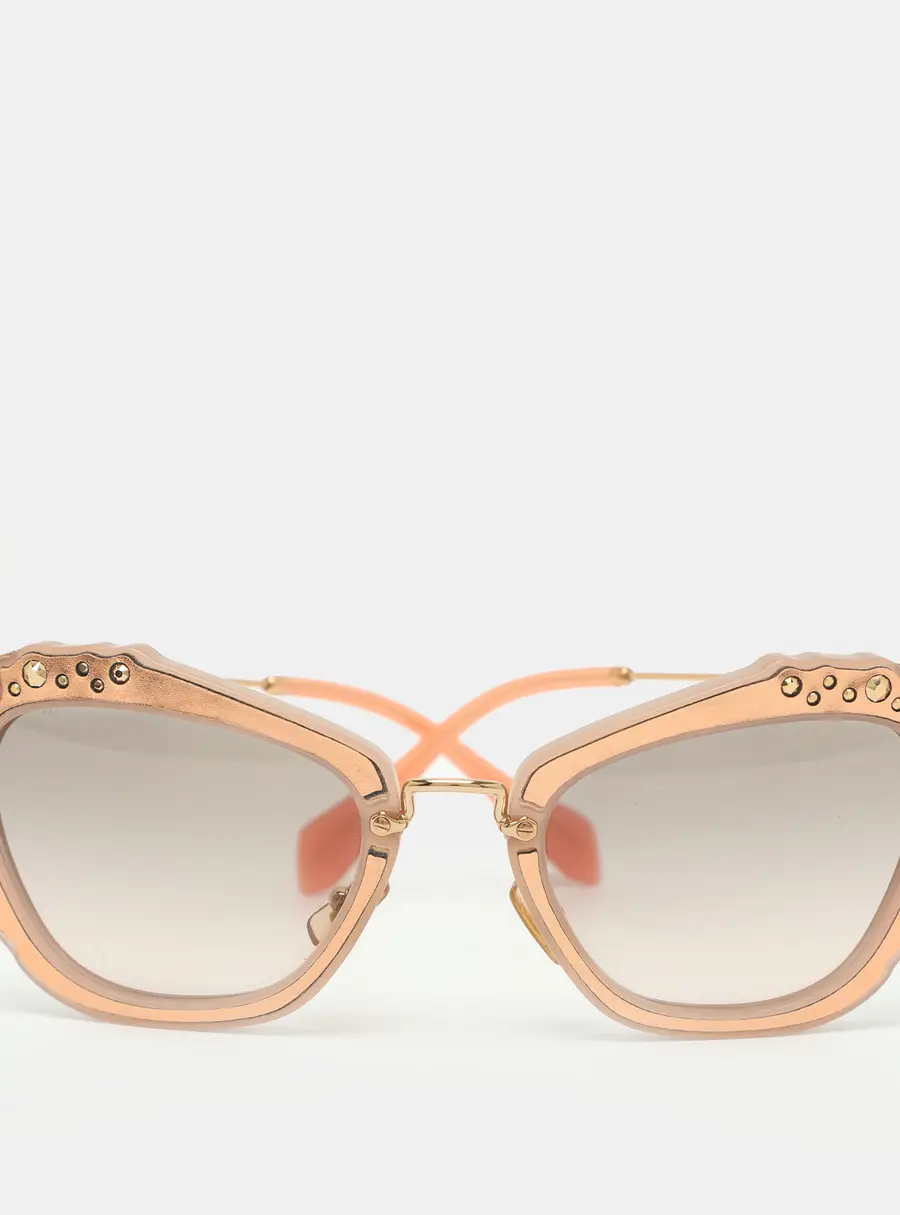 Miu Miu Pink Gradient SMU 04Q Embellished Cat Eye Sunglasses