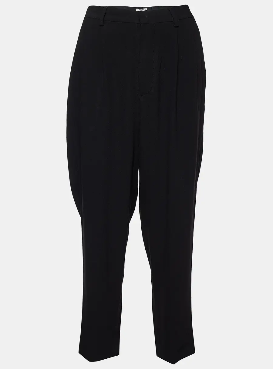 Miu Miu Black Crepe Tapered Trousers M