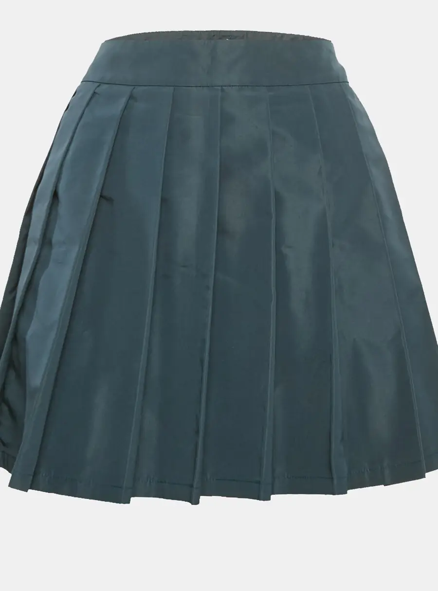 Miu Miu Teal Blue Silk Blend Pleated Mini Skirt S