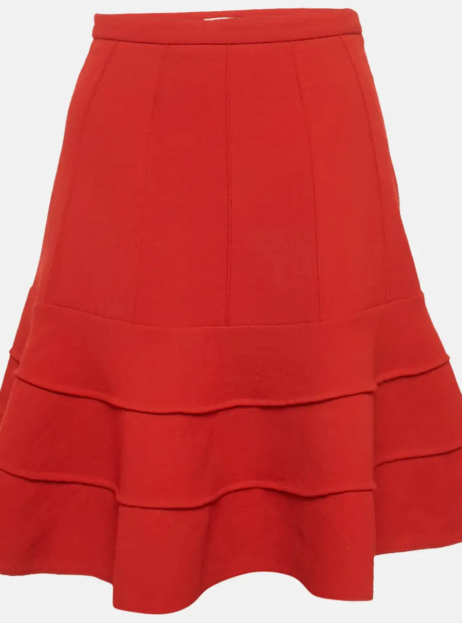 Miu Miu Red Wool Mini Skirt S
