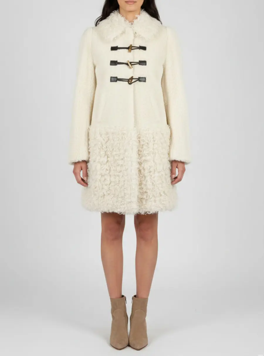 Miu Miu Cream Fur Shearling Coat M