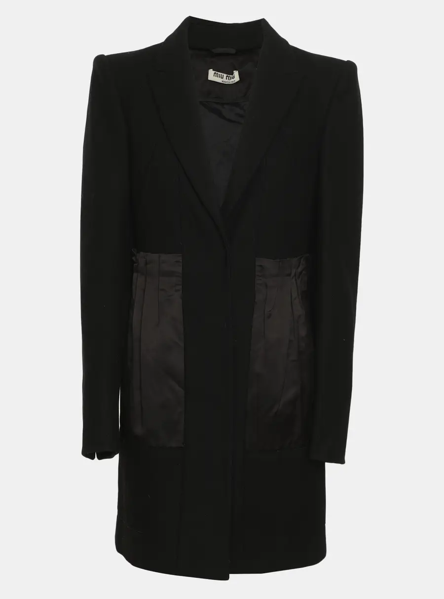 Miu Miu Black Wool Blend Short Coat M