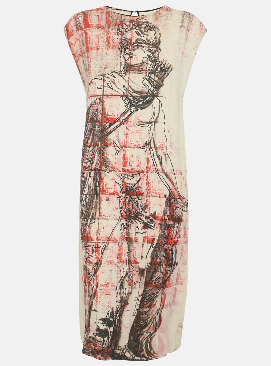 Miu Miu Multicolor Printed Viscose Sleeveless Knee Length Dress M
