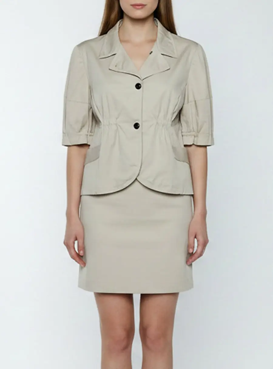 Miu Miu Beige Cotton Button Front Jacket L