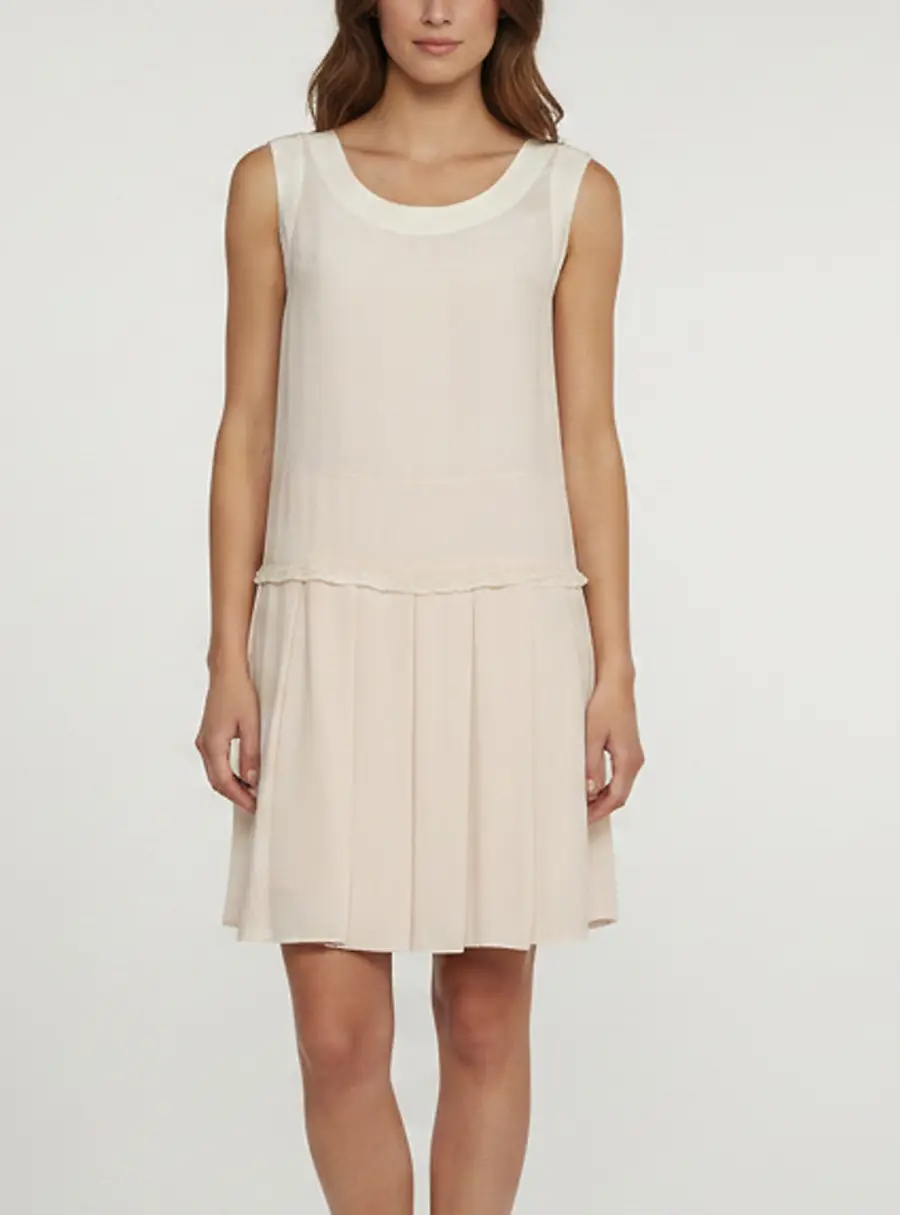 Miu Miu Pink Crepe Sleeveless Pleated Mini Dress XS
