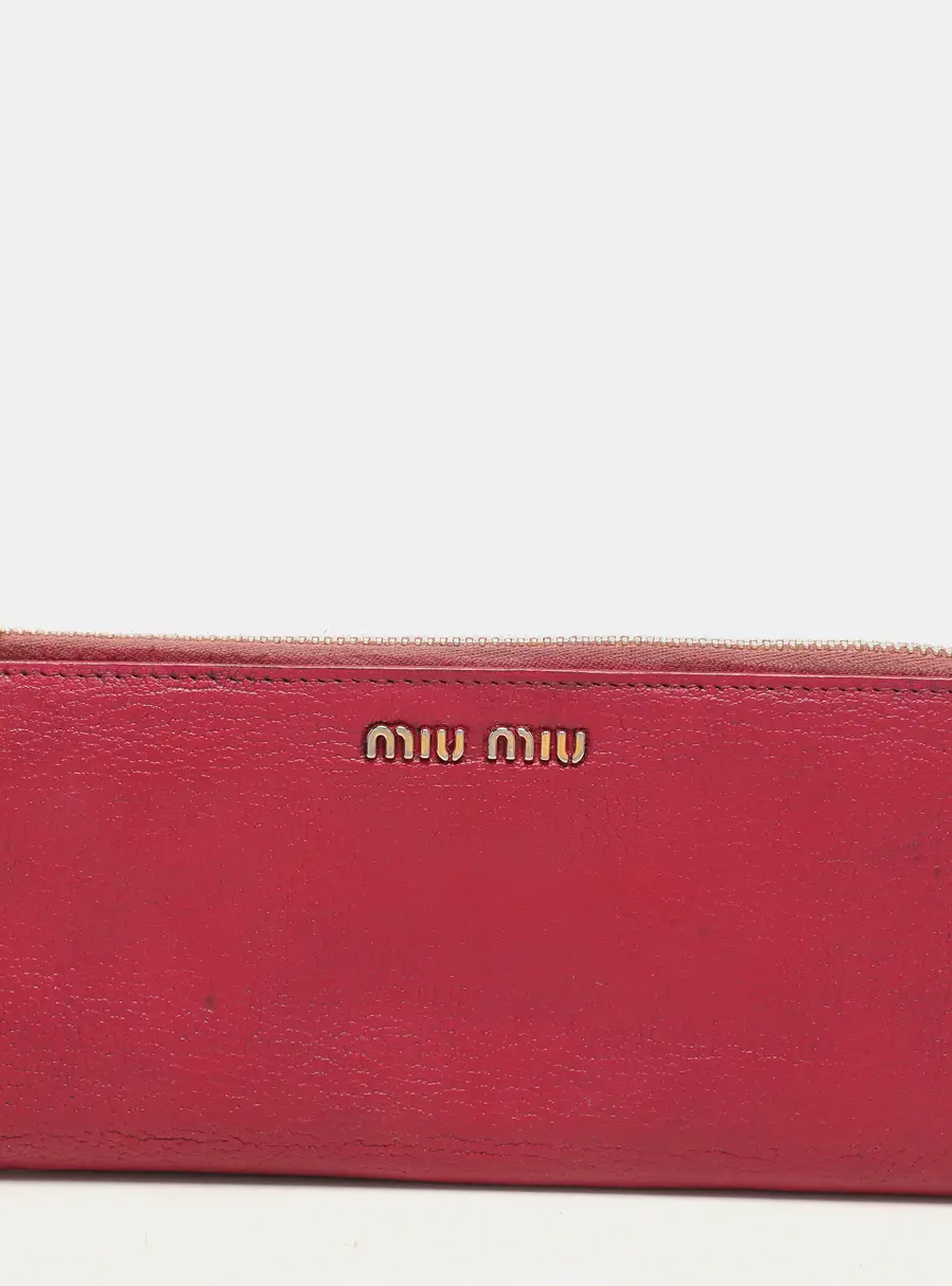 Miu Miu Pink Leather Long Wallet
