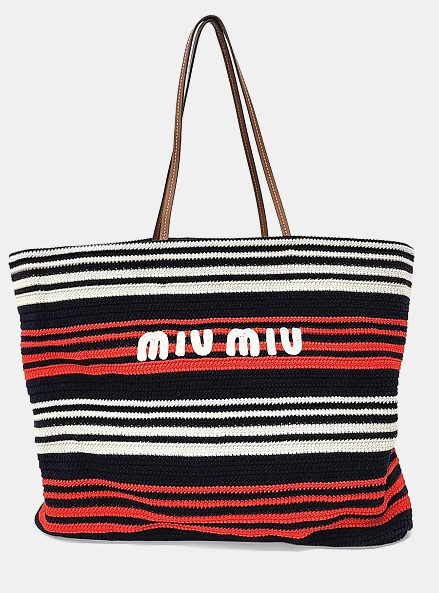 Miu Miu Black/Red White Fabric Shoulder Bag