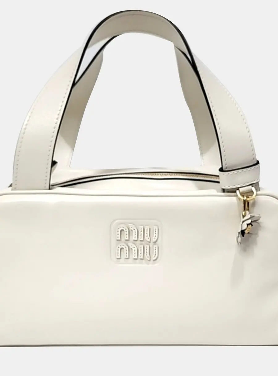 Miu Miu White Leather Top Handle Bag