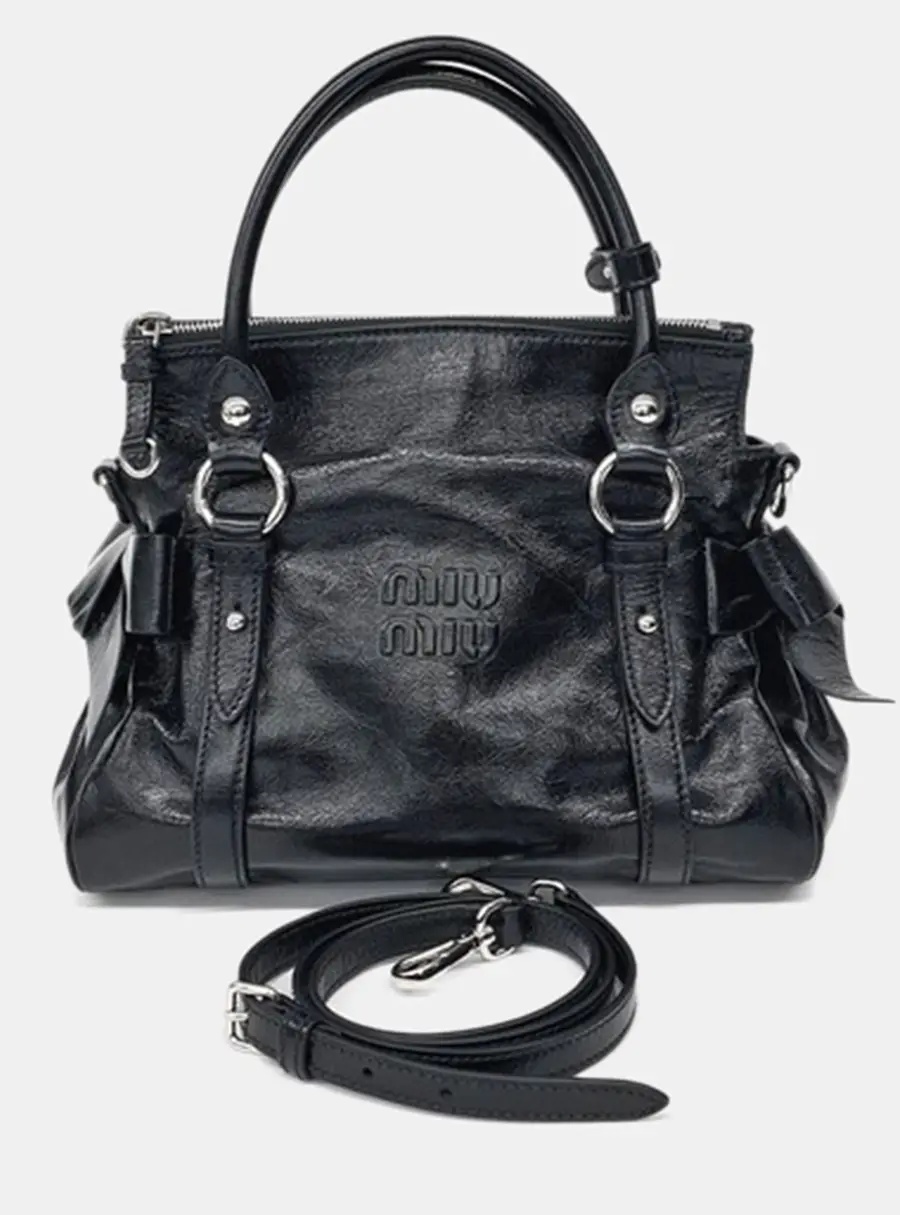 Miu Miu Tote Black Leather Shoulder Bag