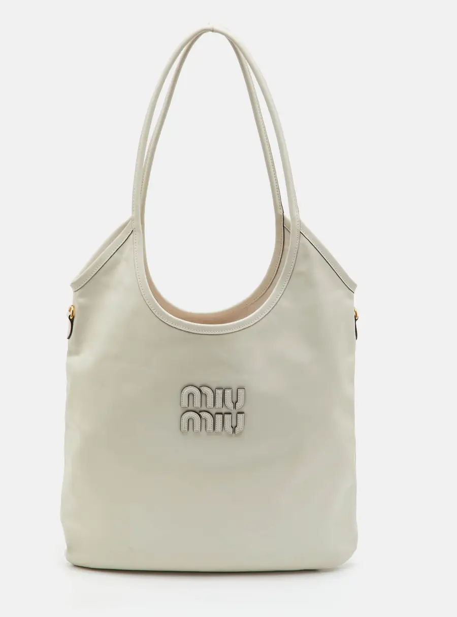 Miu Miu Ivy White Leather Tote