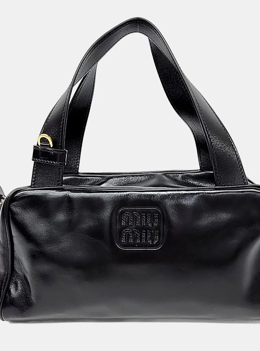 Miu Miu Black Leather Top Handle Bag (5BB182)