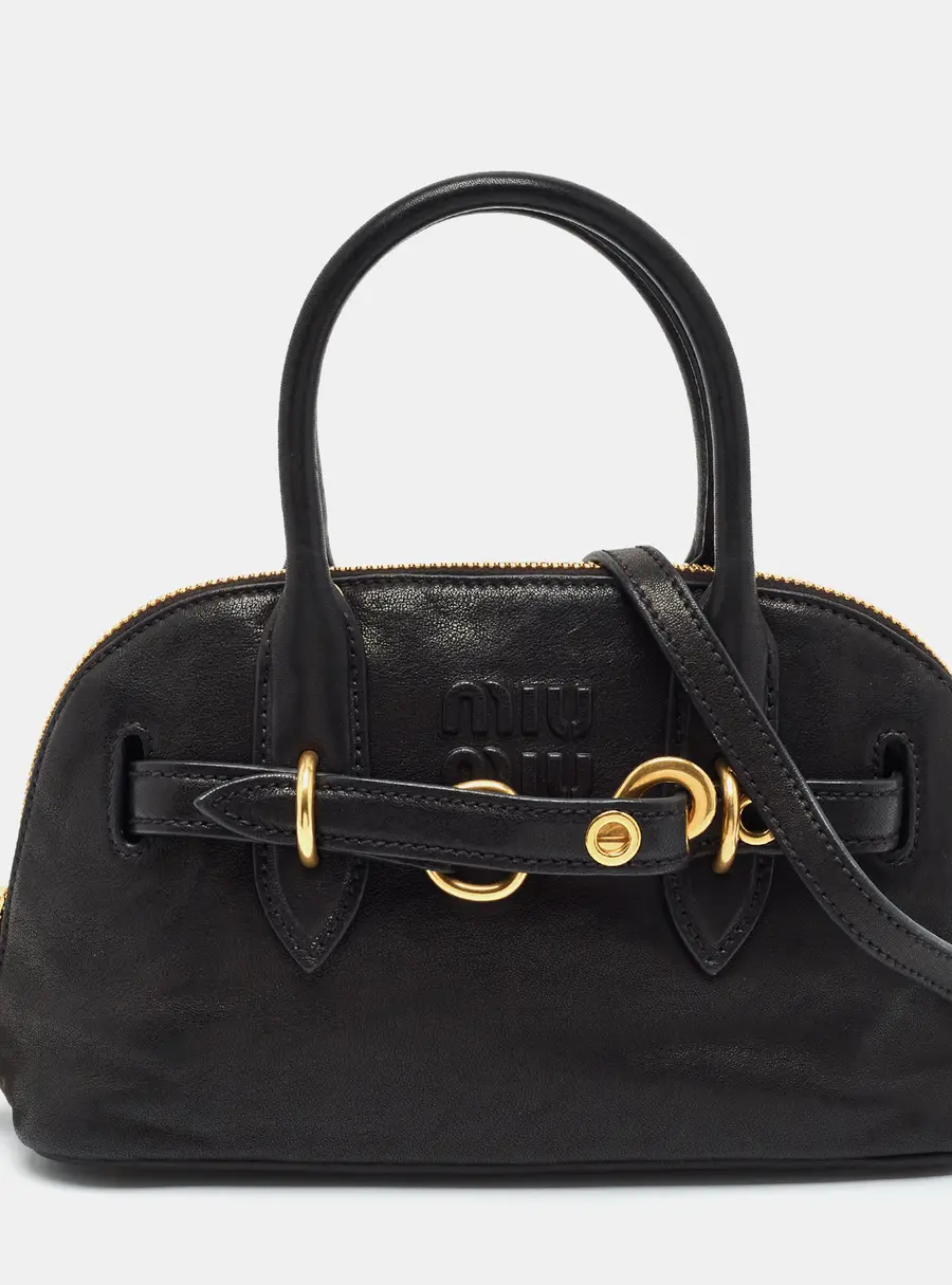 Miu Miu Aventure Black Leather Satchel