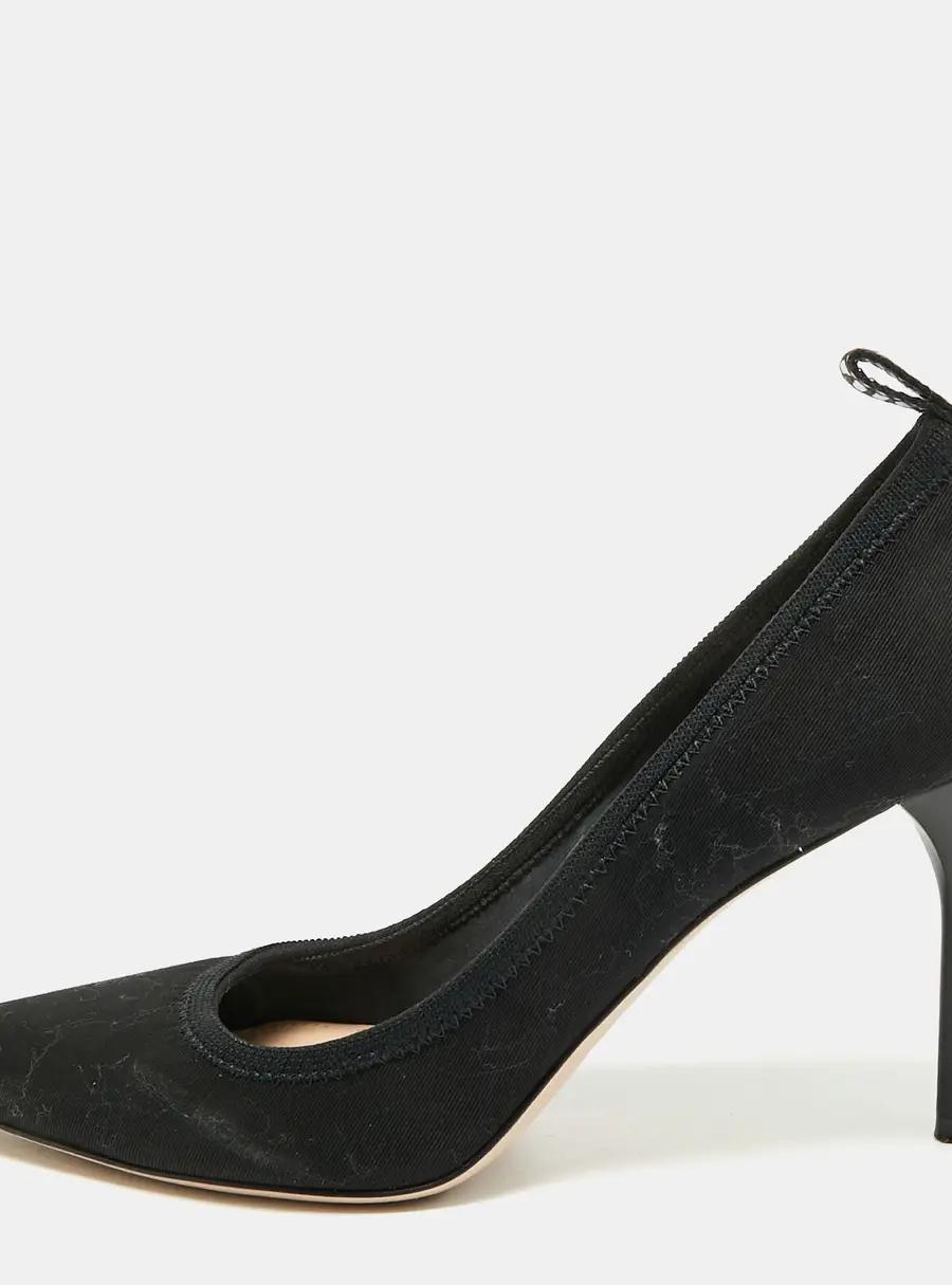Miu Miu Size 39 Black Fabric Pointed Toe Pumps