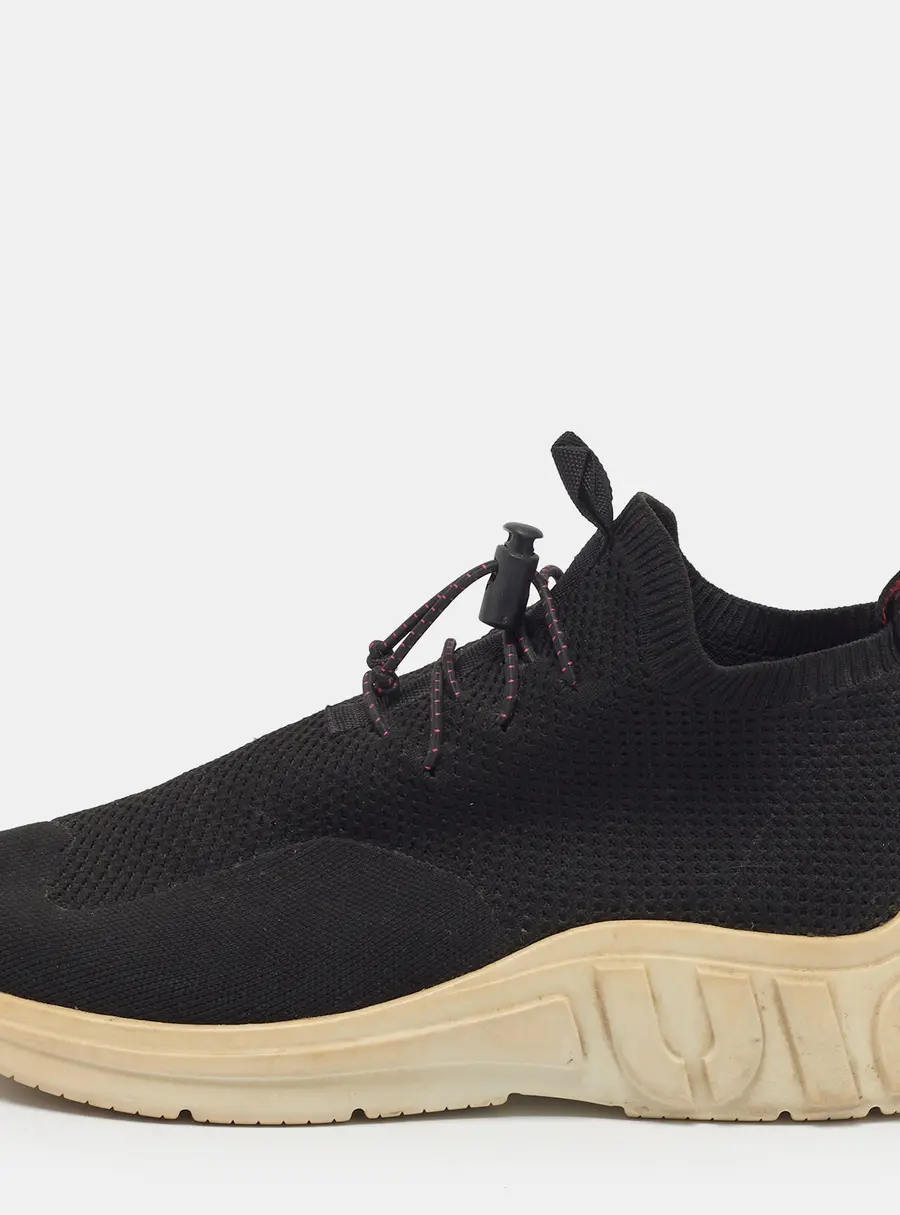 Miu Miu Size 39 Black Knit Fabric Low Top Sneakers