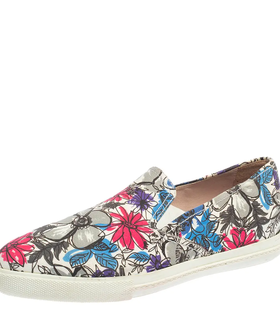 Miu Miu Multicolor Canvas Slip On Flats Size 38