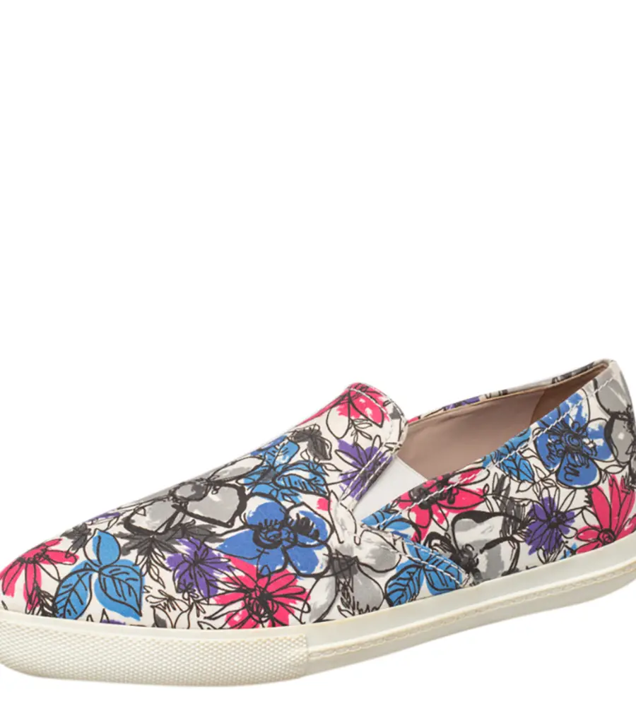 Miu Miu Multicolor Printed Canvas Slip On Sneakers Size 38