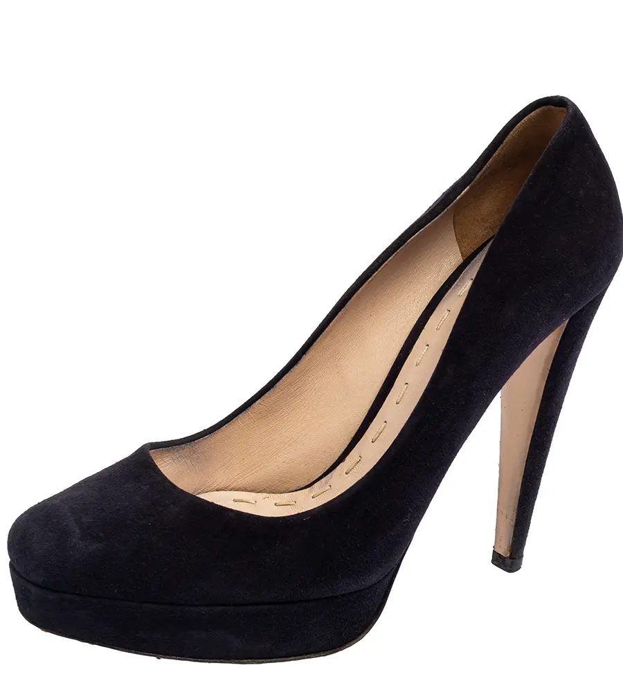 Miu Miu Black Suede Platform Pumps Size 39.5