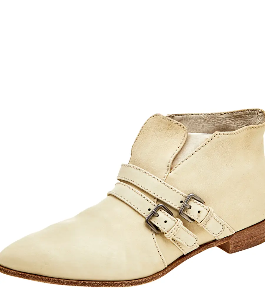 Miu Miu Off White Leather Slip On Ankle Length Boots Size 39