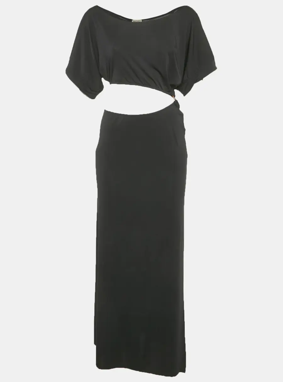 Mojo Beach Black Jersey Cut-Out Dress S