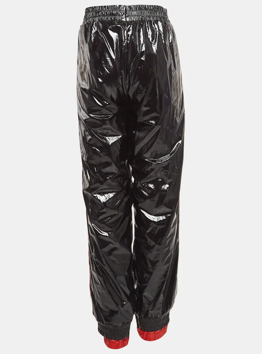 Moncler x Palm Angels Black Side Stripe Synthetic Logo Applique Joggers M