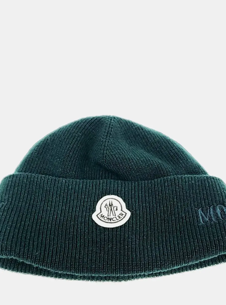 Moncler Green Wool Beanie
