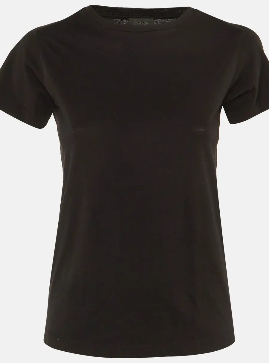 Moncler Black Cotton Logo Striped Crew Neck T-Shirt S