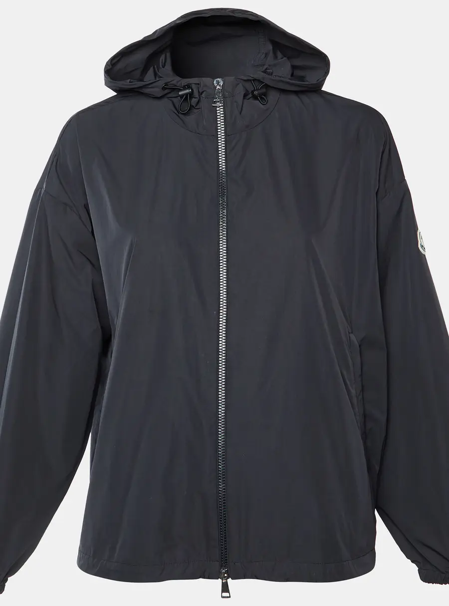Moncler Black Nylon Tyx Zip Up Hooded Jacket S