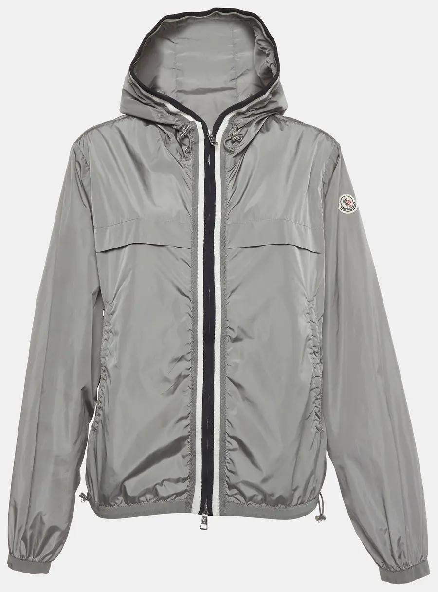 Moncler Grey Nylon Zip Up Windbreaker S