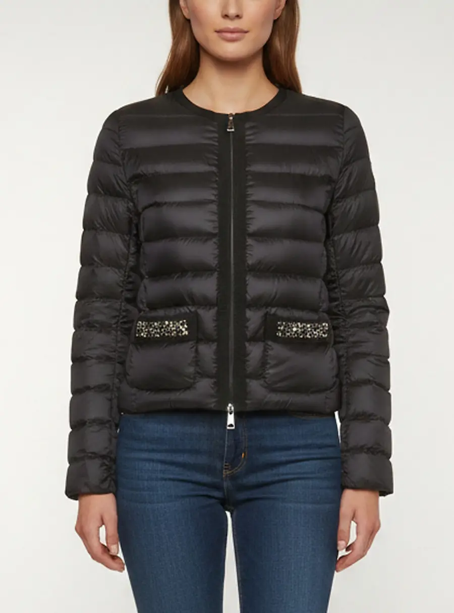 Moncler Black Quilted Nylon Puffer Cristalline Jacket XXS