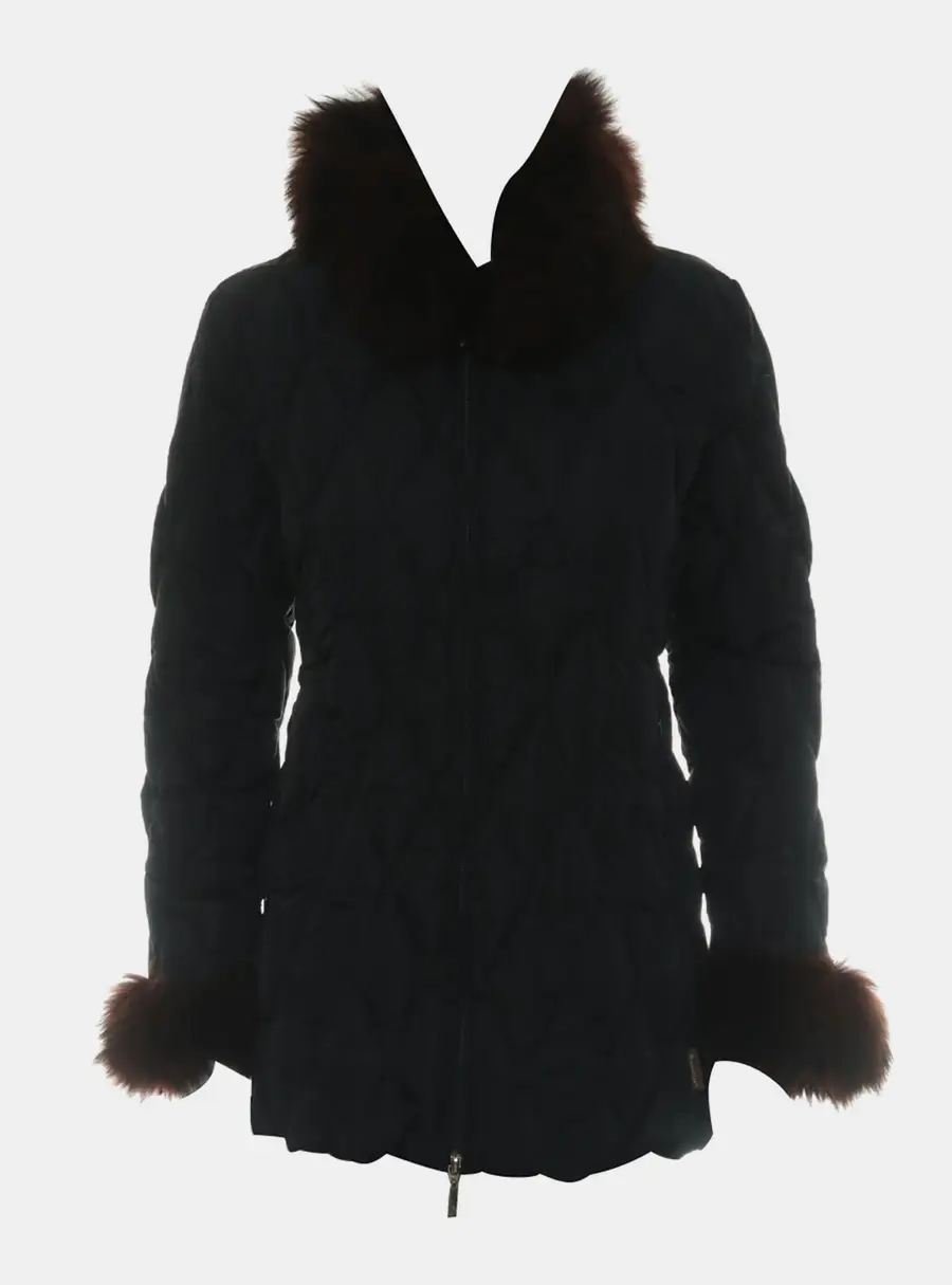 Moncler Vintage Fur Trim Quilted Puffer Jacket