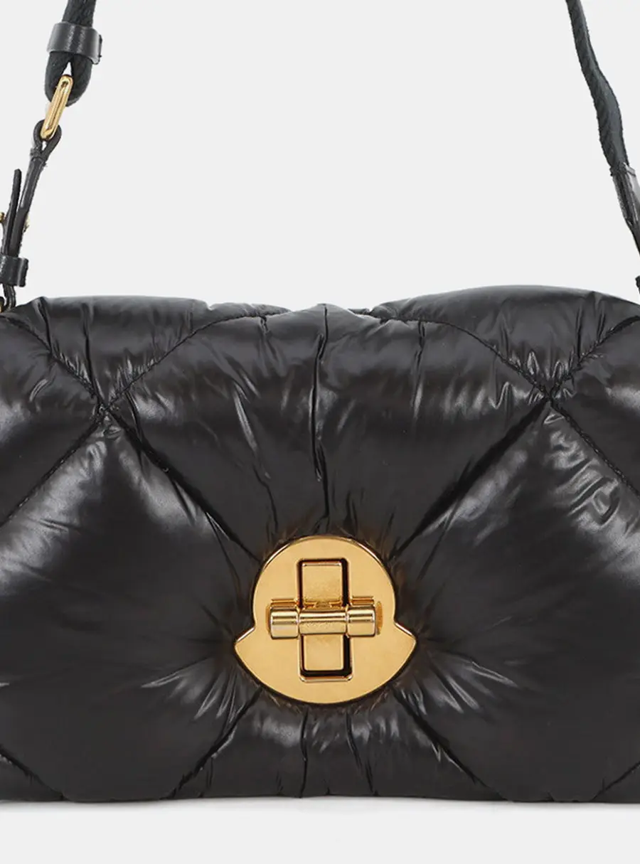 Moncler Puff Small Black Nylon Shoulder Bag
