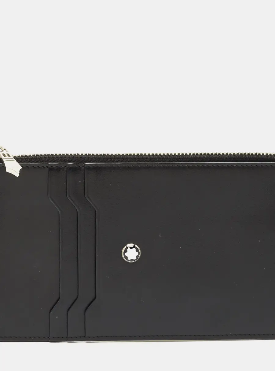 Montblanc Black Leather Meisterstuck Envelope Flat Clutch