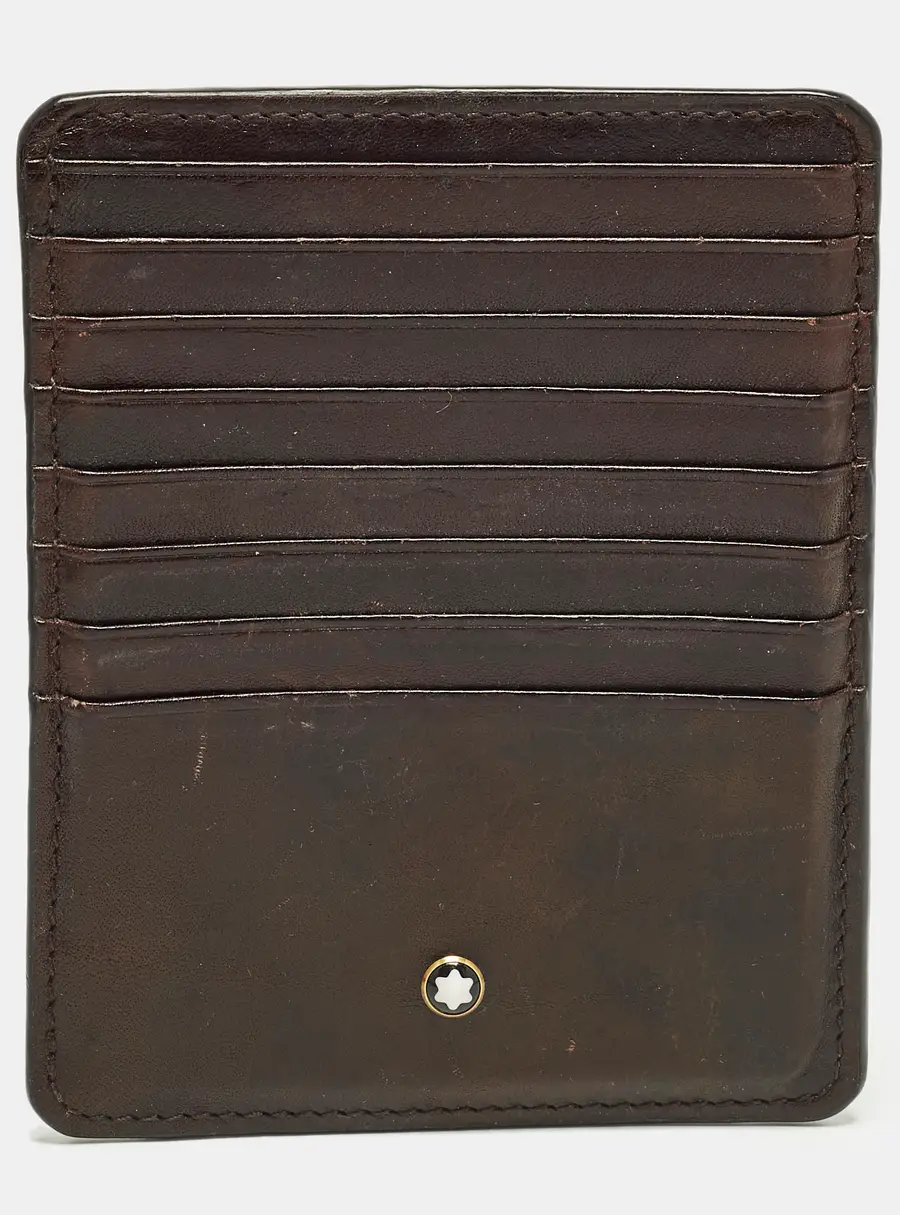 Montblanc 8cc Meisterstuck Brown Leather Zipped Card Case