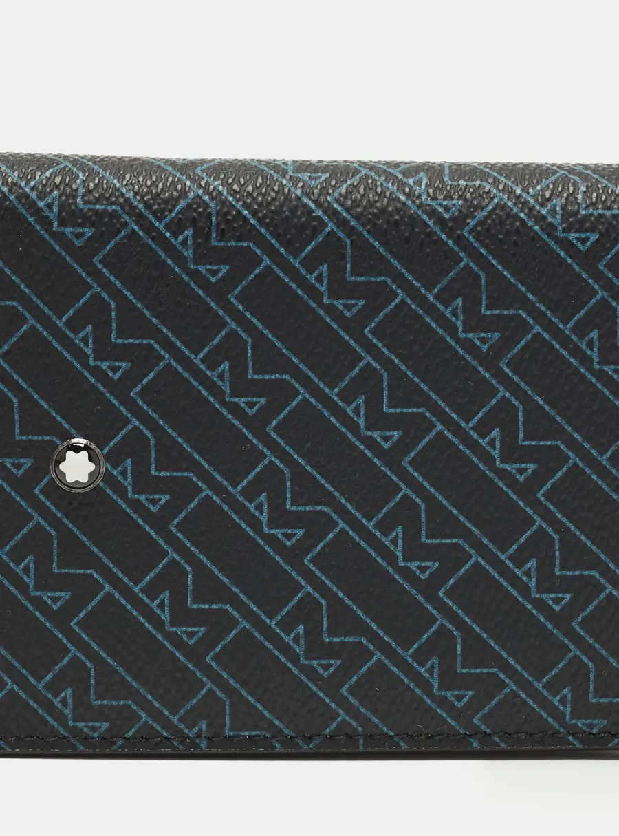 Montblanc Black/Blue M Gram Coated Canvas Bifold Wallet