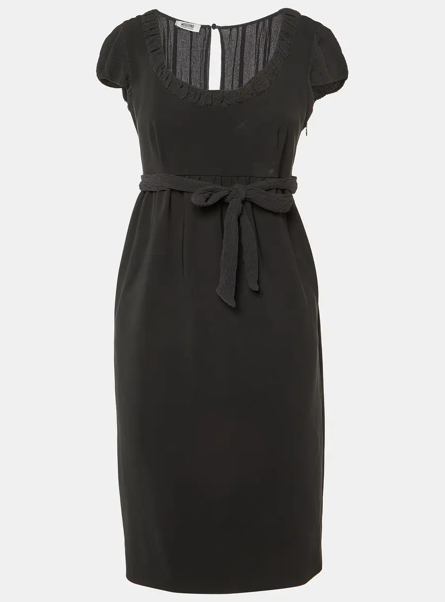 Moschino Cheap and Chic Black Crepe Midi Dress S