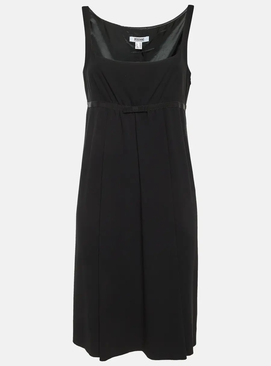 Moschino Cheap and Chic Black Crepe Sleeveless Mini Dress M
