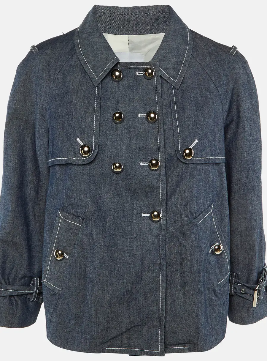 Moschino Cheap and Chic Blue Denim Double Breasted Jacket L
