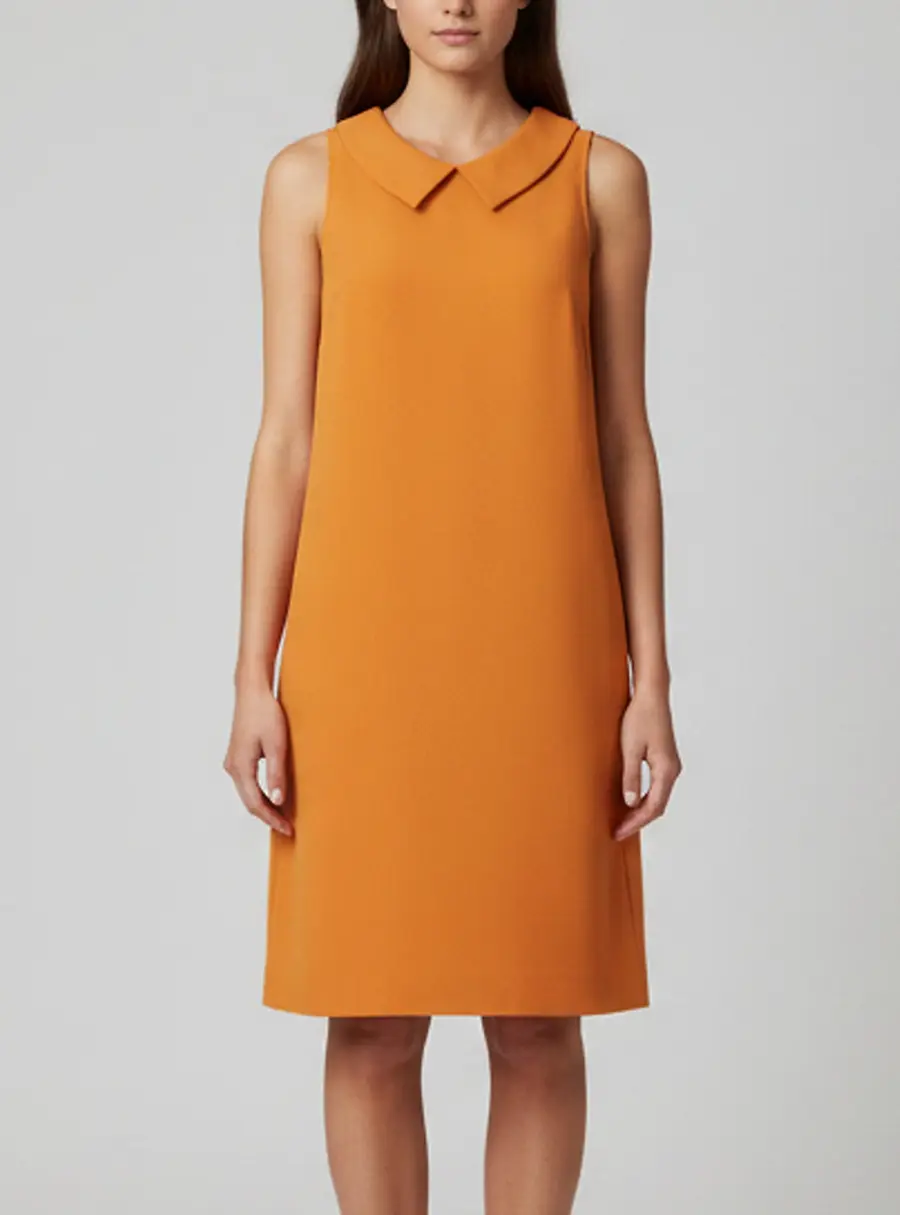 Moschino Cheap and Chic Orange Crepe Peter Pan Collar Short Dress S