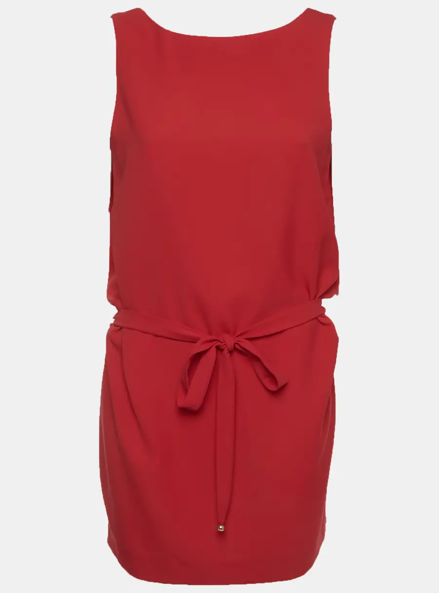 Moschino Cheap and Chic Pink Stretch Crepe Belted Mini Dress M