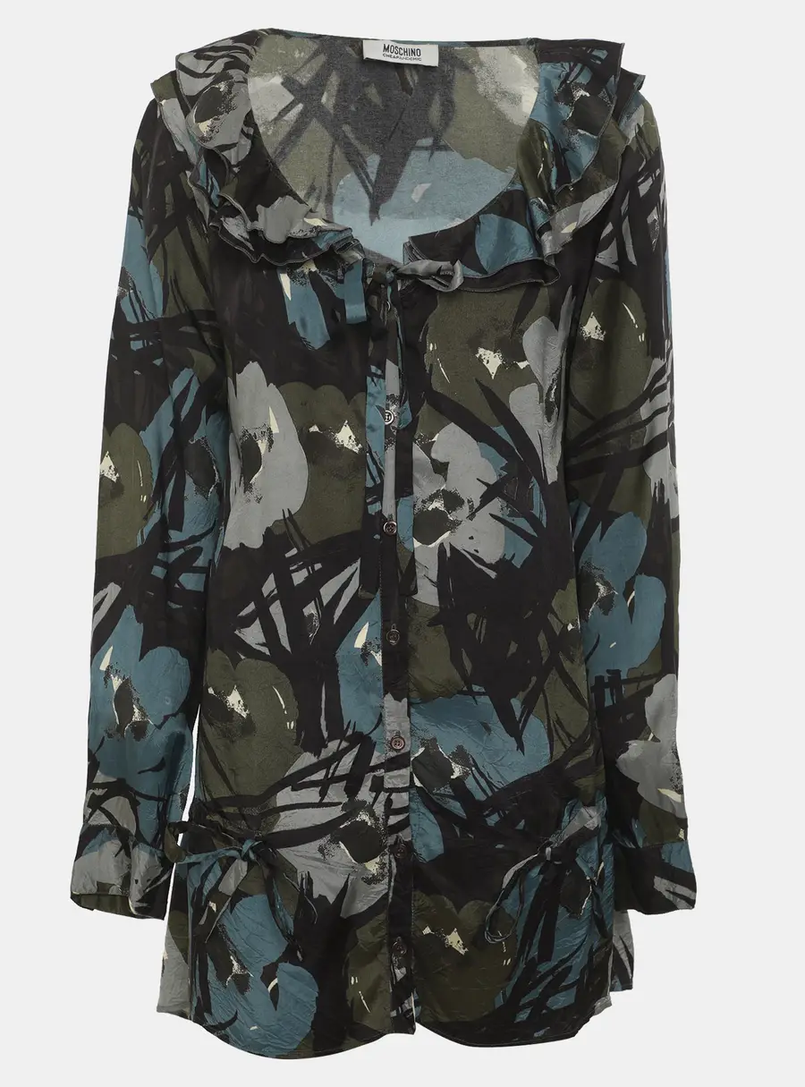 Moschino Cheap and Chic Multicolor Satin Drawstring Tops M