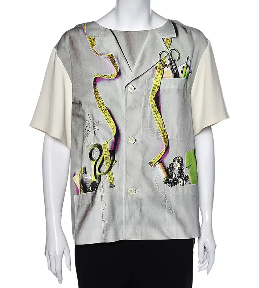 Moschino Cheap and Chic Multicolored Printed Crepe Blouse L