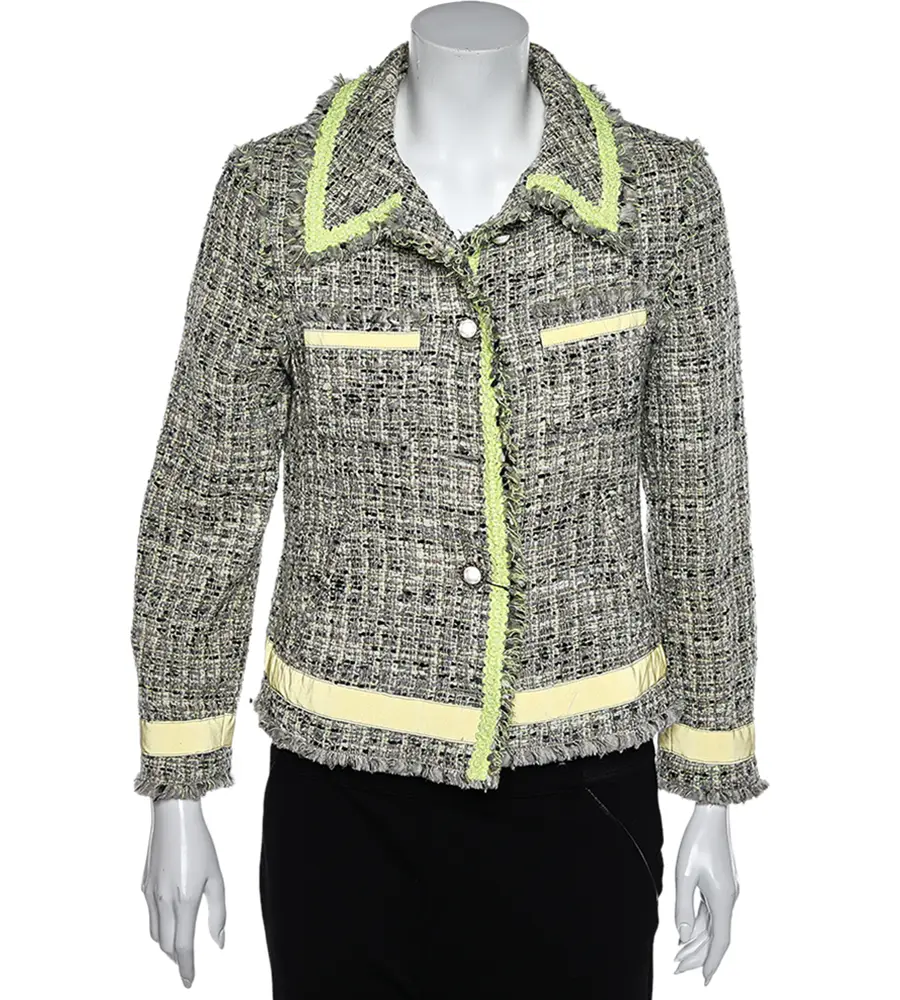 Moschino Cheap and Chic Multicolor Tweed Button Front Jacket L