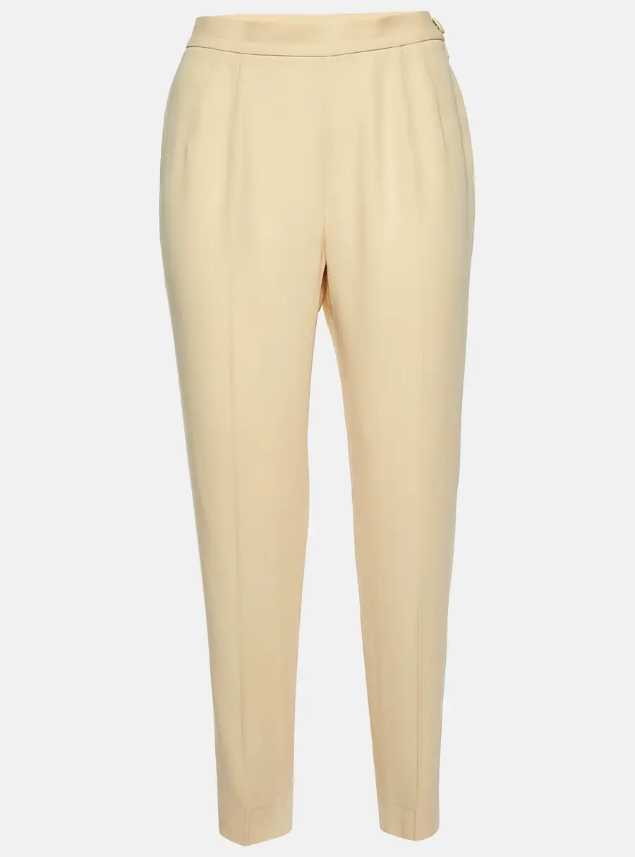 Moschino Couture Light Beige Wool & Silk Tapered Trousers M