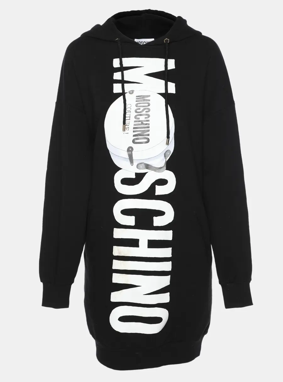 Moschino Couture Black Cotton Logo Printed Sweatshirt S