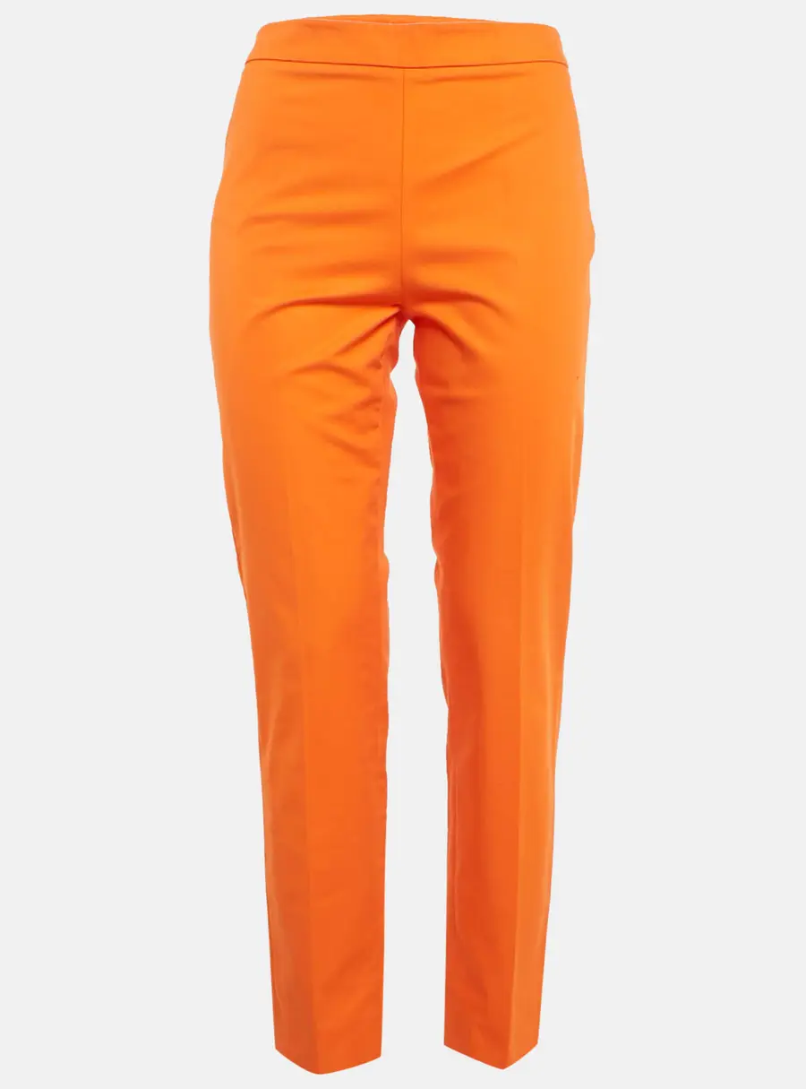 Moschino Couture Orange Cotton Regular Fit Trousers M