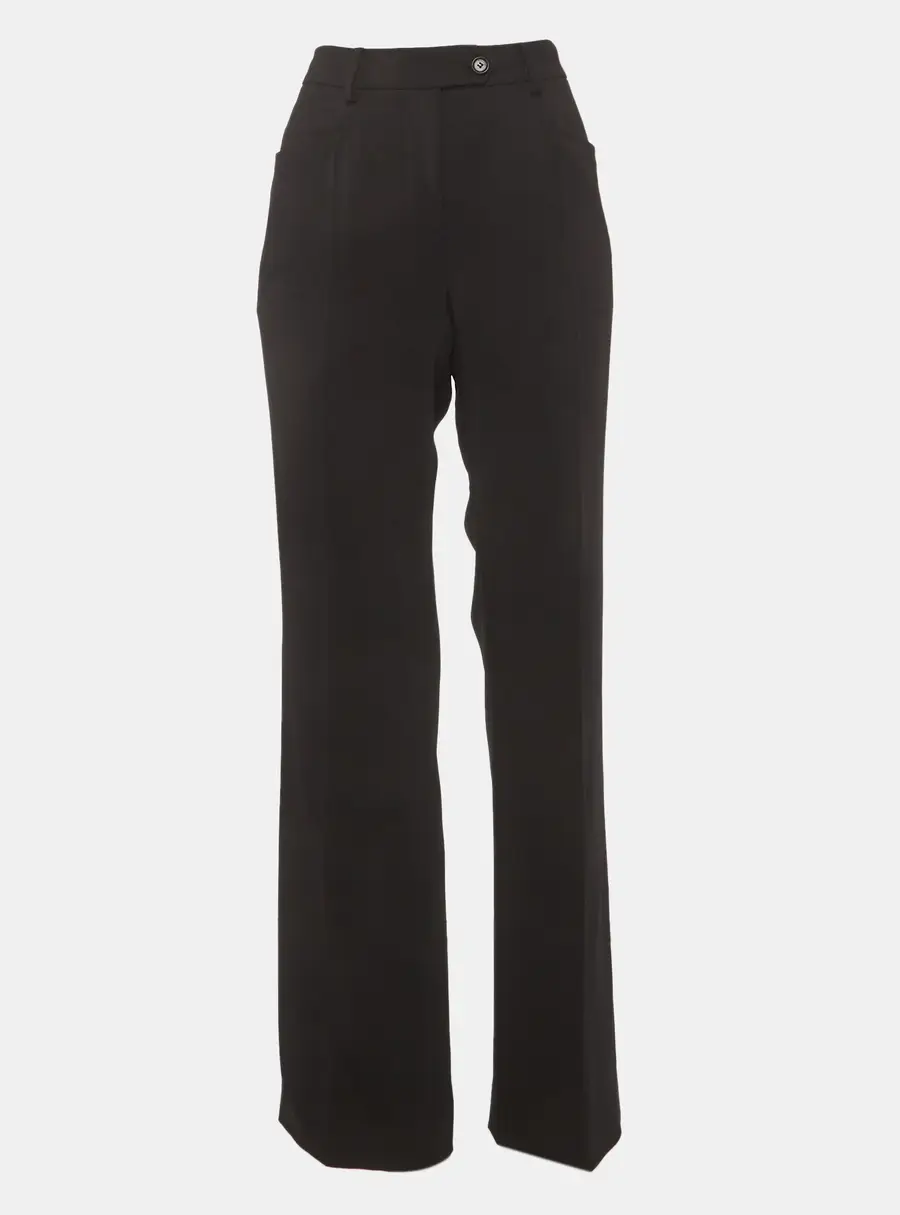 Moschino Couture Black Crepe Straight Leg Trousers M