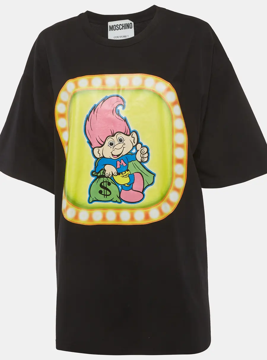 Moschino Couture Black Printed Jersey T-Shirt L