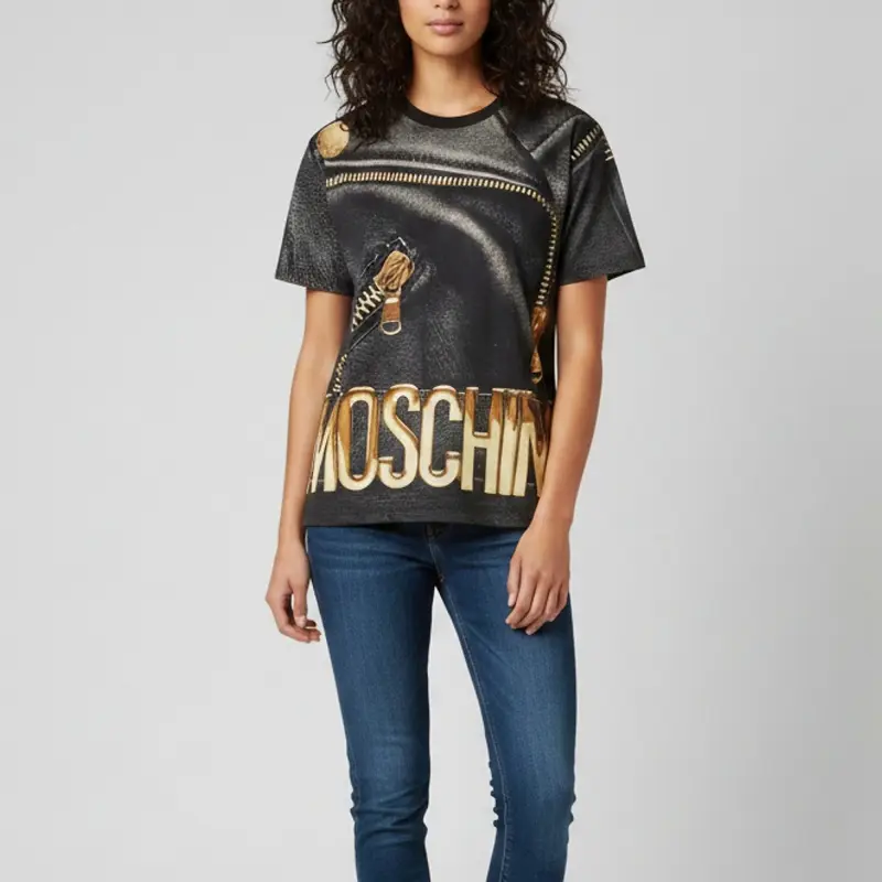 Moschino Couture Black Graphic Print Cotton Jersey Crewneck T-Shirt XS